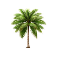 Obraz premium Lush Green Coconut Palm Tree Isolated on White Background