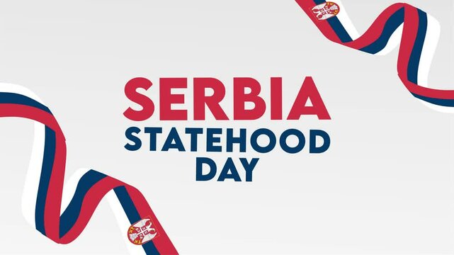 Serbia Statehood Day with Serbian flag