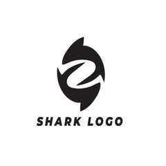 Shark Logo Icon Design Black and White  