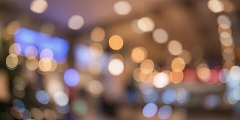 Abstract bokeh background of warm and cool lights.