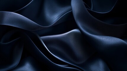 A close-up view of dark satin fabric showcasing its smooth texture and elegant drape.
