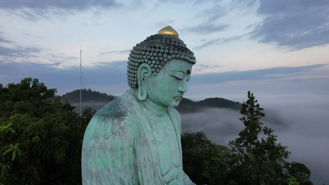 Big Buddha, Wat Phra That Doi Phra Chan (Daibutsu) at  Mae Tha, Lampang province Thailand,asia