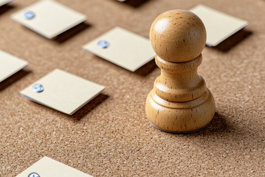 Ahead plan created with index cards and placed on a corkboard, forming a visually organized layout