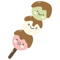 Three pieces of Dango cartoon