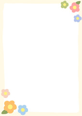 frame with flowers for worksheet page