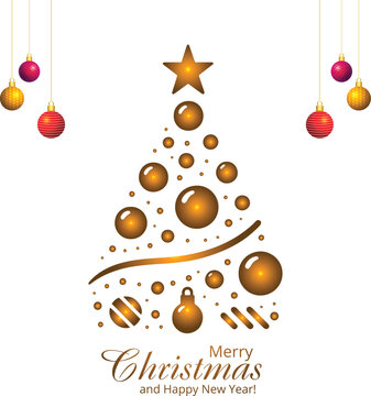 Golden Christmas Tree Ornament Design - Elegant Holiday Celebration Art.