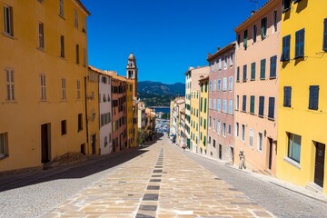 Fototapeta premium Ajaccio market bustling with locals buying fresh produce, Corsican cheeses, and aromatic herbs