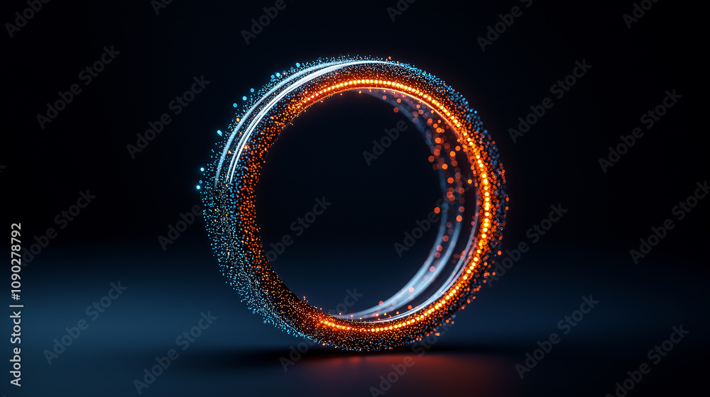 Poster mesmerizing infinity loop created from sparkling particles