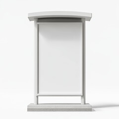 White blank billboard with concrete base isolated on white background.