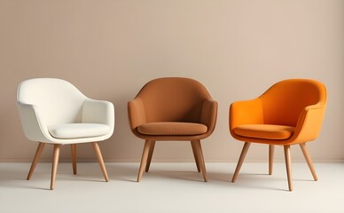 Obraz premium Three chairs in a row