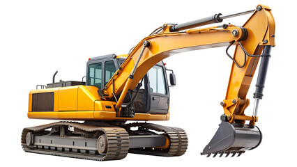 Obraz premium yellow excavator isolated on a white background