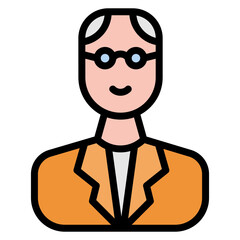 Elderly Man icon vector image. Can be used for Generation Gap.