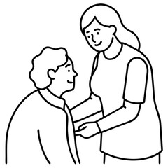 woman caring for elderly human