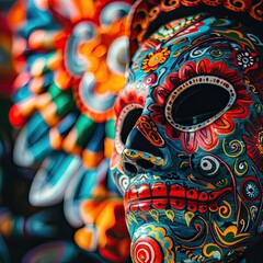 decorated Day of the Dead altar in a public square