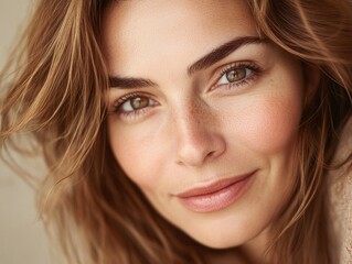 Naklejka premium Woman with brown hair