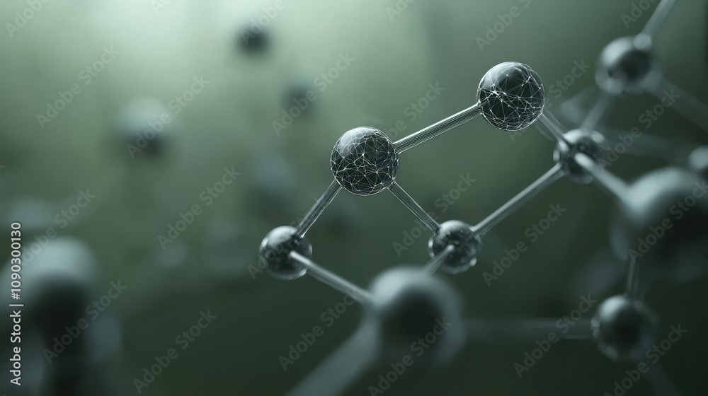 Poster Abstract representation of molecular structures in a scientific context.