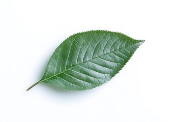 Fototapeta premium green spring leave isolated on white background