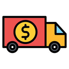 Cash Transfer Vehicle icon vector image. Can be used for Trading.