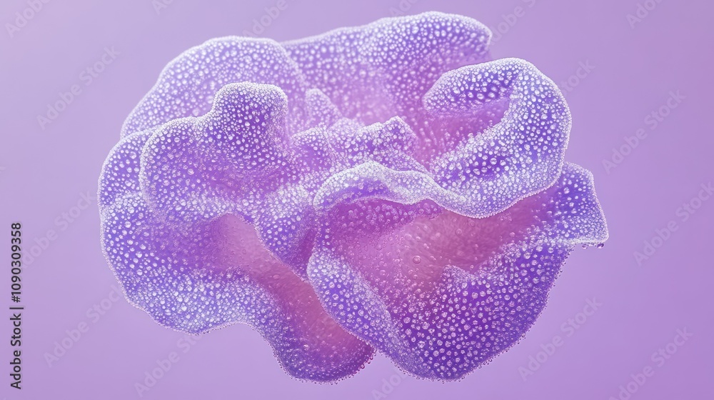 Poster A translucent, purple jellyfish-like structure with intricate textures and patterns.