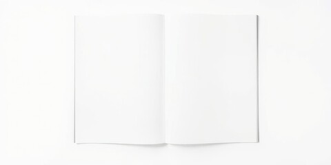 Fototapeta premium Open magazine mockup with blank pages on a white background, copy space, blank