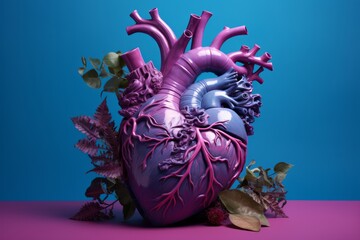 Intricate Composition of Heart on Vibrant Biometric Background