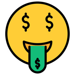 Fototapeta premium Money Mouth Face icon vector image. Can be used for Carnival.