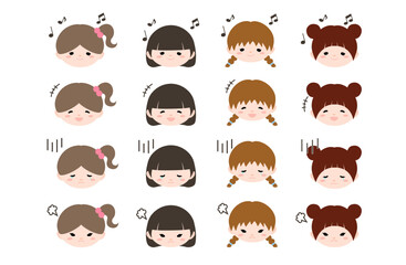 可愛い女の子の表情セット