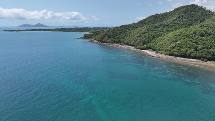Obraz premium Aerial photo of Bingil Beach Queensland Australia