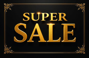 gold sale text on luxury black golden background, retail promotions, discount events and social media marketing Big sale offer
