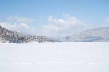 Obraz premium 冬の然別湖