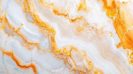 Naklejka premium White and Orange Swirled Marble Texture
