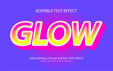 Fototapeta premium Glow editable text effect, 3D editable text template.