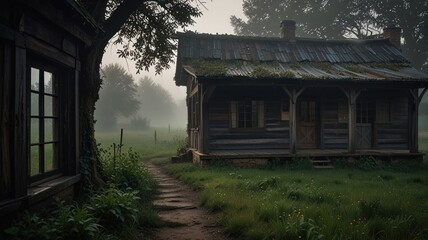 Misty Cabin Path