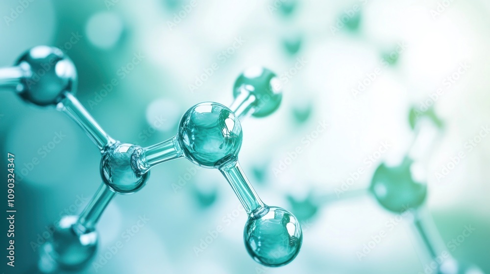 Poster a close-up of molecular structures illustrating scientific concepts in chemistry.