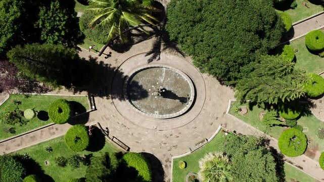 TOP DOWN VIEW OF DOWNTOWN TACAMBARO AT NOON