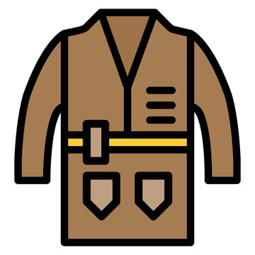 brown jacket with yellow belt clip art preview