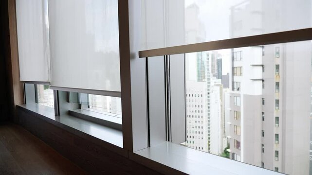 Motorized roller blind opening on big window