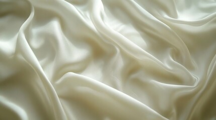 Obraz premium Cream Silk Fabric Texture - Elegant Flowing Fabric