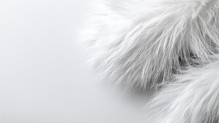 Obraz premium A close up of a white fur on a white background