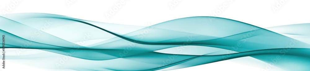 Poster Abstract teal waves creating a smooth, flowing design for backgrounds or graphics.