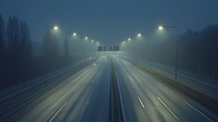 Obraz premium Empty express lane on highway during off-peak hours, symbolizing efficiency and opportunity in a calm, uncluttered environment.