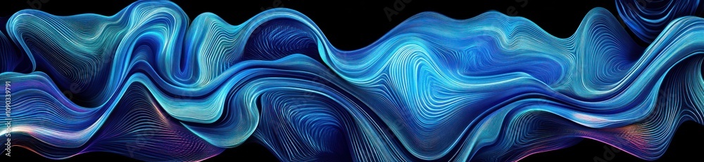 Fototapete abstract waves of blue and purple swirl, creating a dynamic and fluid visual experience.