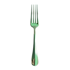 Shiny silver fork on elegant cutlery design 3d food tool metal style clean on transparent background