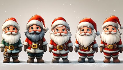 Group of Santa Claus Figurines
