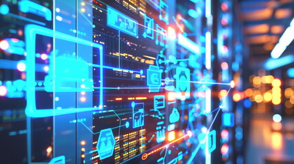 Fototapeta premium Cybersecurity measures for securing IoT devices in networks. 