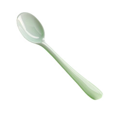Green spoon isolated on transparent background