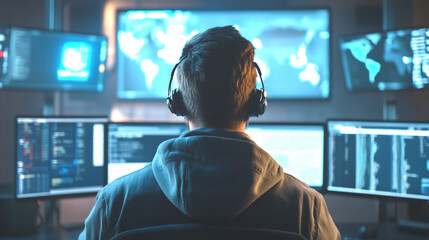 IT administrator scanning network traffic for secure connections.
