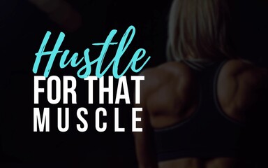 Motivational gym quote emphasizing hard work and dedication to building strength and fitness.