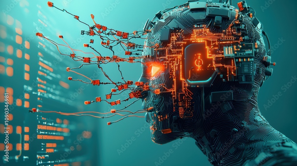 Leinwandbilder analyzing corrupted ai neural connections through abstract visualization in a digital environment
