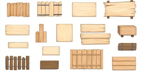 Wooden Signs and Fences Collection